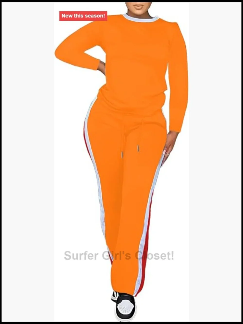 Long Sleeve Colorblock Sweatsuit 2 Piece Set Lounge Tracksuit